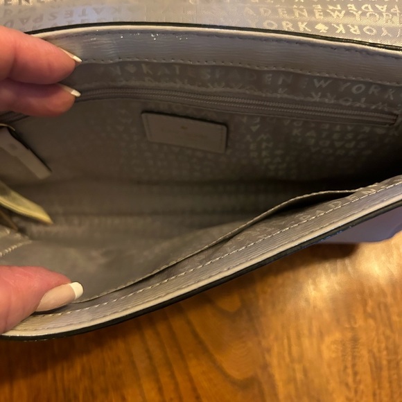 Kate Spade Gray Shoulder Bag Purse Chained Strap - Picture 7 of 13